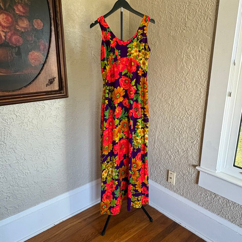 1972 Union Made Psychedelic Floral 70s Maxi Dress